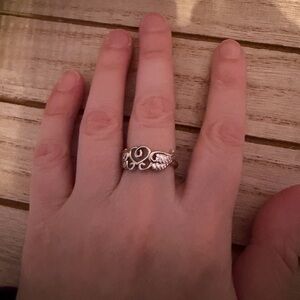 Sterling Silver Heart & Wing Ring - Silver